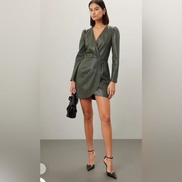 Saylor Veronicka Vegan Leather Mini Dress Size Large - Picture 1 of 9